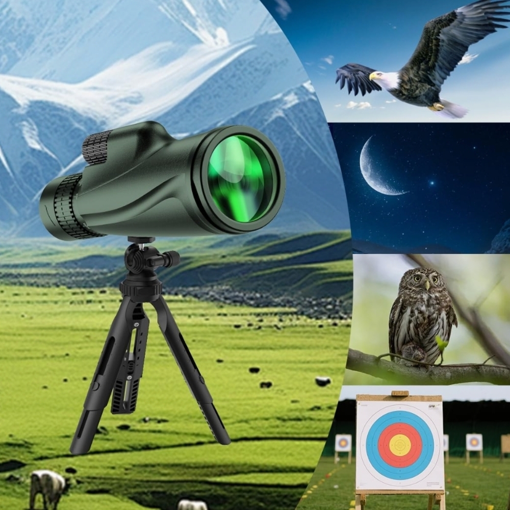[NWT] Green Monocular Telescope with Tripod.